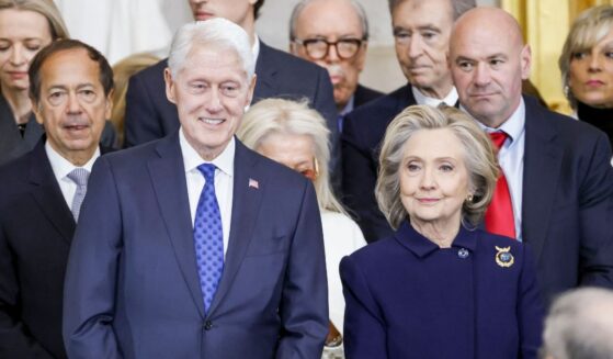 Former President Bill Clinton and former Secretary of State Hillary Clinton attend the inauguration ceremony of President Donald Trump in the Capitol Rotunda in Washington, D.C., on Jan. 20, 2025.