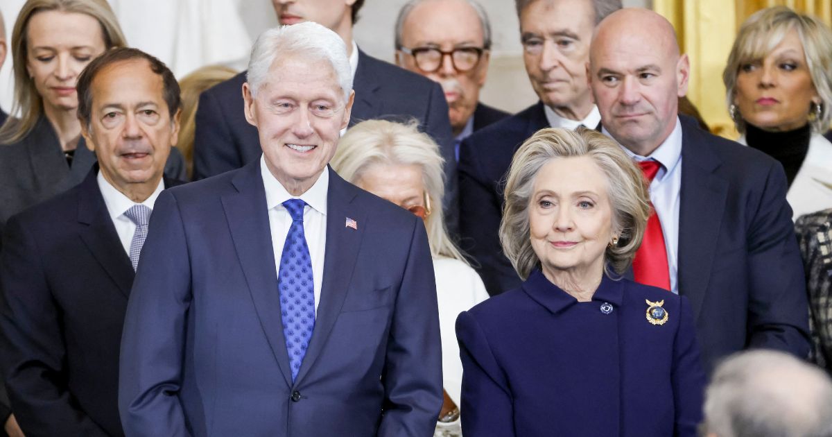 Former President Bill Clinton and former Secretary of State Hillary Clinton attend the inauguration ceremony of President Donald Trump in the Capitol Rotunda in Washington, D.C., on Jan. 20, 2025.