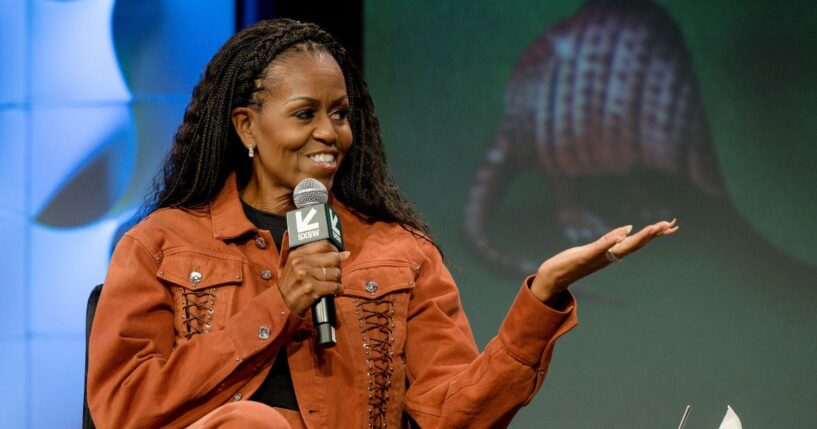 Michelle Obama speaks on stage during IMO Live podcast 2025 SXSW Conference and Festival at Austin Convention Center on March 13, 2025, in Austin, Texas.