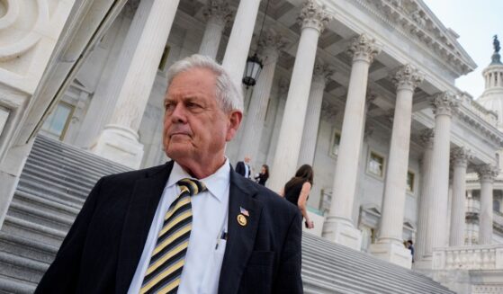 Rep. Ralph Norman, a Republican from South Carolina, walks down the steps of the House of Representatives at the U.S. Capitol Building on July 23, 2025, in Washington, D.C.