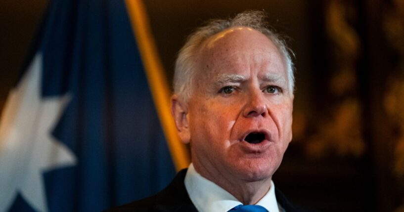 Minnesota Gov. Tim Walz speaks during a news conference at the State Capitol building on Jan. 5, 2026, in St. Paul, Minnesota.