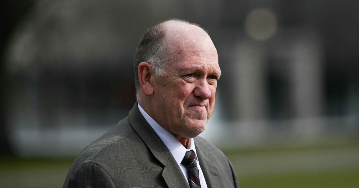 White House border czar Tom Homan speaks to the press outside the West Wing of the White House in Washington, D.C., on Jan. 14, 2026.