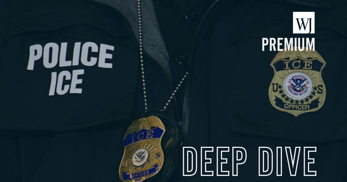 An ICE patch and badge worn by a Department of Homeland Security agent present while Vice President JD Vance spoke at Royalston Square on Jan. 22, 2026 in Minneapolis, Minnesota.