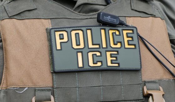 A U.S. Immigration and Customs Enforcement officer is seen in a file photo from February 2025.