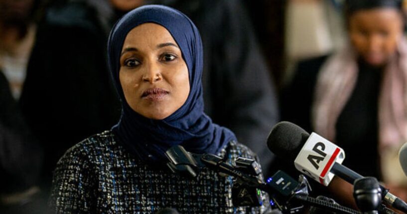 Democratic Rep. Ilhan Omar of Minnesota speaks during a news conference Thursday in Minneapolis, Minnesota.