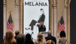 First lady Melania Trump delivers remarks promoting a new movie about her life in the New York Stock Exchange board room before ringing the opening bell, Wednesday.