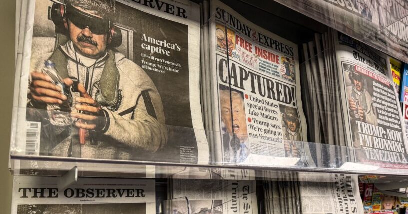 UK newspapers cover how Nicolas Maduro was captured from Venezuela by US forces.