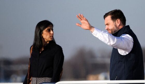 Vice President JD Vance and Second Lady Usha Vance exit Air Force One at Joint Base Andrews, Maryland on Dec. 16, 2025.