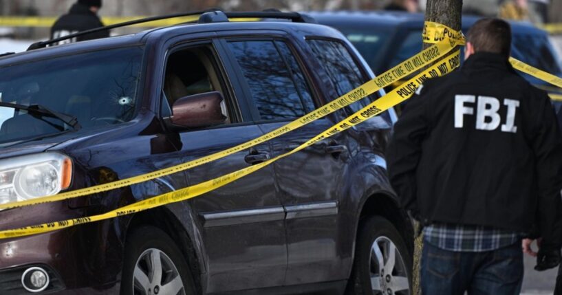 A bullet hole is in the windshield of a car from a shooting involving an ICE officer on Jan. 7, 2025 in Minneapolis.