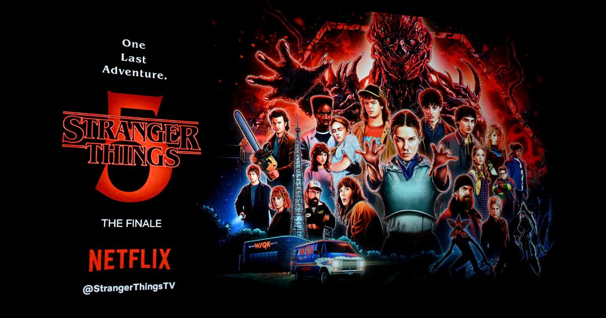 A view of signage during Netflix's "Stranger Things" Multi-City Series Finale Screening in Chicago on Dec. 31, 2025.