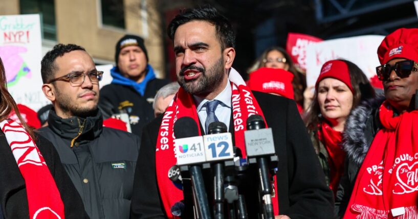New York City Mayor Zohran Mamdani speaks at a news conference outside University Irving Medical Center on Jan. 12, 2026 in New York City.