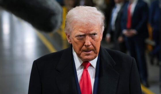 President Donald Trump tours an assembly line at Ford River Rouge Complex in Dearborn, Michigan, on Jan. 13, 2026.