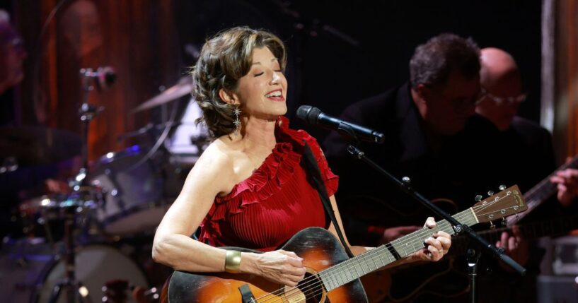 Christian musician Amy Grant performs at the Ryman Auditorium on Dec. 10, 2025 in Nashville, Tennessee.