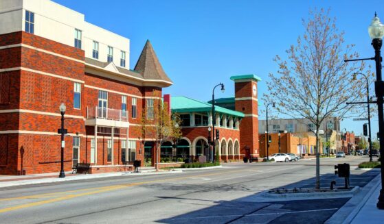 A street in the city of Broken Arrow, Oklahoma.