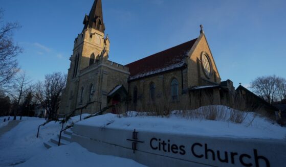 Cities Church where anti-ICE agitators disrupted and ended a church service via intimidation and protesting, causing several children present to cry in terror, in St. Paul, Minnesota, on Jan. 19, 2026.
