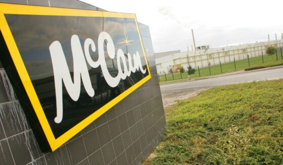 A view of the McCain logo outside the food company's factory in Matougues, northern France on Oct. 1, 2009.