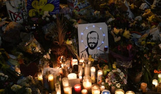 A makeshift memorial for anti-ICE agitator Alex Pretti displayed in Minneapolis, Minnesota, on Jan. 26, 2026.