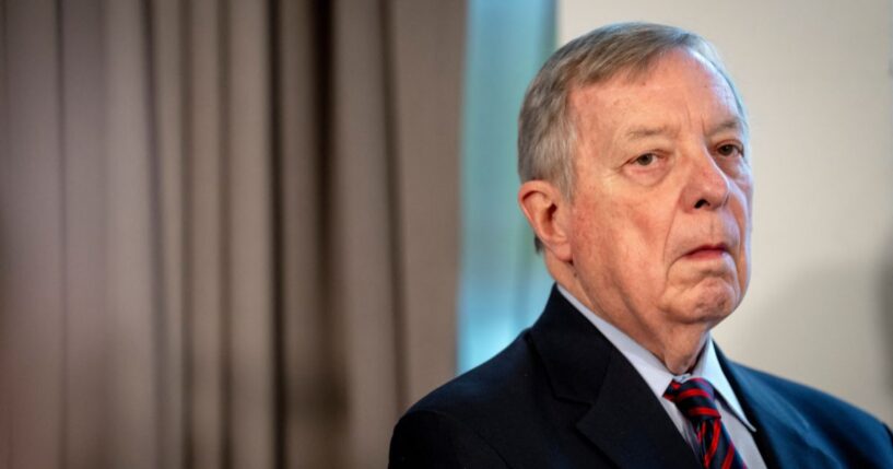 Dick Durbin attends a news conference in Copenhagen, Denmark, on Jan. 17, 2026.
