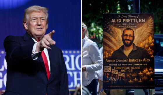 President Donald Trump played footage of Alex Pretti reportedly harassing ICE, aggressively impeding ICE operations, and spitting at and kicking ICE vehicles over a Democrat-made eulogy for him.