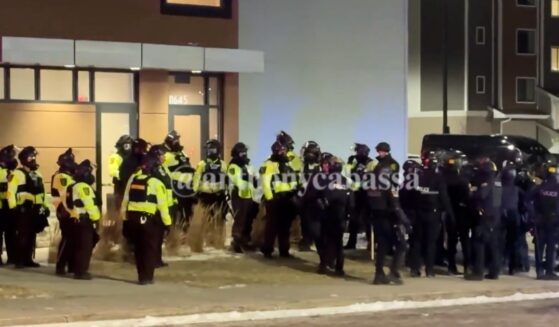 Minnesota State Police quickly dispersed a crowd of protesters.