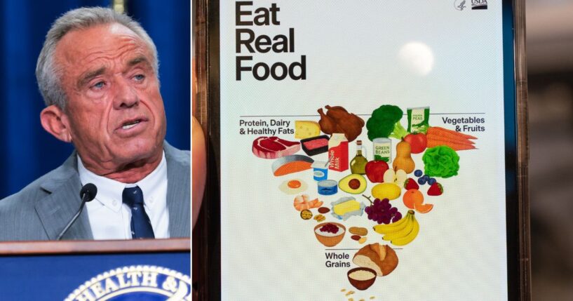 Robert F. Kennedy Jr., the Trump administration secretary for Health and Human Services, introduced the new food pyramid Wednesday.