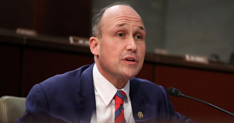 Rep. Nick Langworthy, a New York Republican seen in a file photo dated March 5, closed his district office in Jamestown, New York, citing “credible threats and calls for violence.”