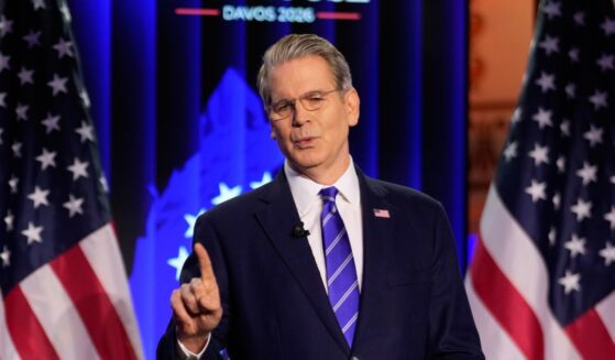 Treasury Secretary Scott Bessent speaks Wednesday during the annual meeting of the World Economic Forum in Davos, Switzerland.