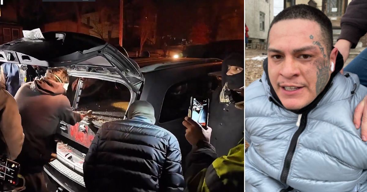 Independent journalist Nick Sortor posted video of rioters smashing their way into a vehicle and stealing a weapon and ammunition Wednesday night. Now, the Department of Homeland Security says it has one of the suspects in custody.