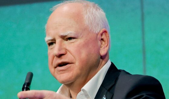 Minnesota Gov. Tim Walz seen in a March photo, made yet another ridiculous claim, this time involving Holocaust victim Anne Frank.