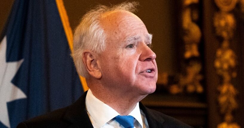 Minnesota Gov. Tim Walz, seen in a Jan. 5 photo, recorderd a rant against the Department of Homeland Security, but the production quality was so bad it reportedly had to be removed from YouTube.