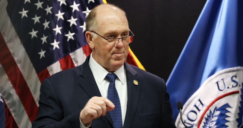 Border czar Tom Homan speaks during a news conference Thursday about ongoing immigration enforcement operations in Minneapolis, Minnesota.