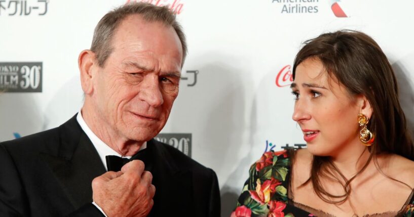 Tommy Lee Jones and Victoria Jones are seen in a file photo attending the Tokyo International Film Festival on Oct. 25, 2017, in Tokyo, Japan. Victoria Jones was found dead in a San Francisco hotel room Thursday.