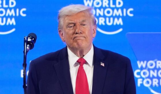 President Donald Trump watches the audience after his speech Wednesday during the Annual Meeting of the World Economic Forum in Davos, Switzerland.