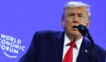 President Donald Trump gives a speech at the World Economic Forum Wednesday in Davos, Switzerland.
