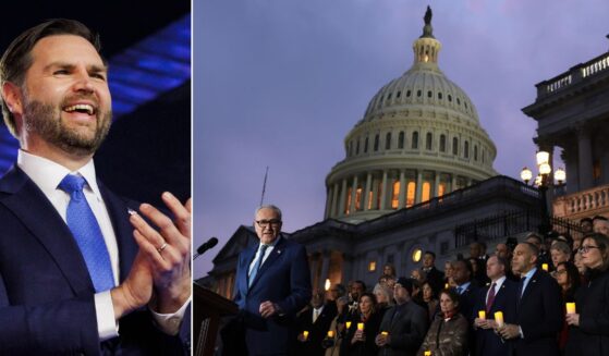 Vice President J.D. Vance, left, seen in a December photo, was among many conservatives accusing the Congressional Democrats of staging cringe political theater with their candlelight Jan. 6 stunt on the Capitol steps.