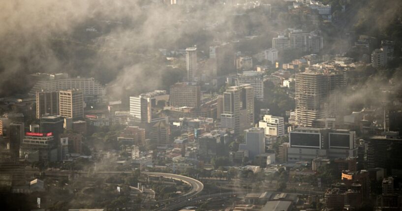 General view of Caracas at dawn on January 1, 2026.