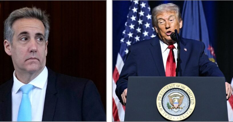 Michael Cohen, left, a former attorney for now-President Donald. President Donald Trup, right.