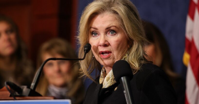 Sen. Marsha Blackburn of Tennessee, pictured in a January 2025 file photo.