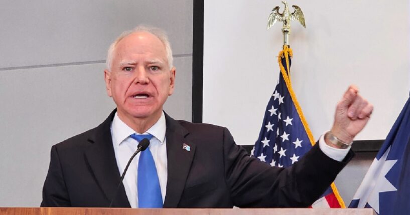 Minnesota Gov. Tim Walz gestures during a December news conference in St. Paul.