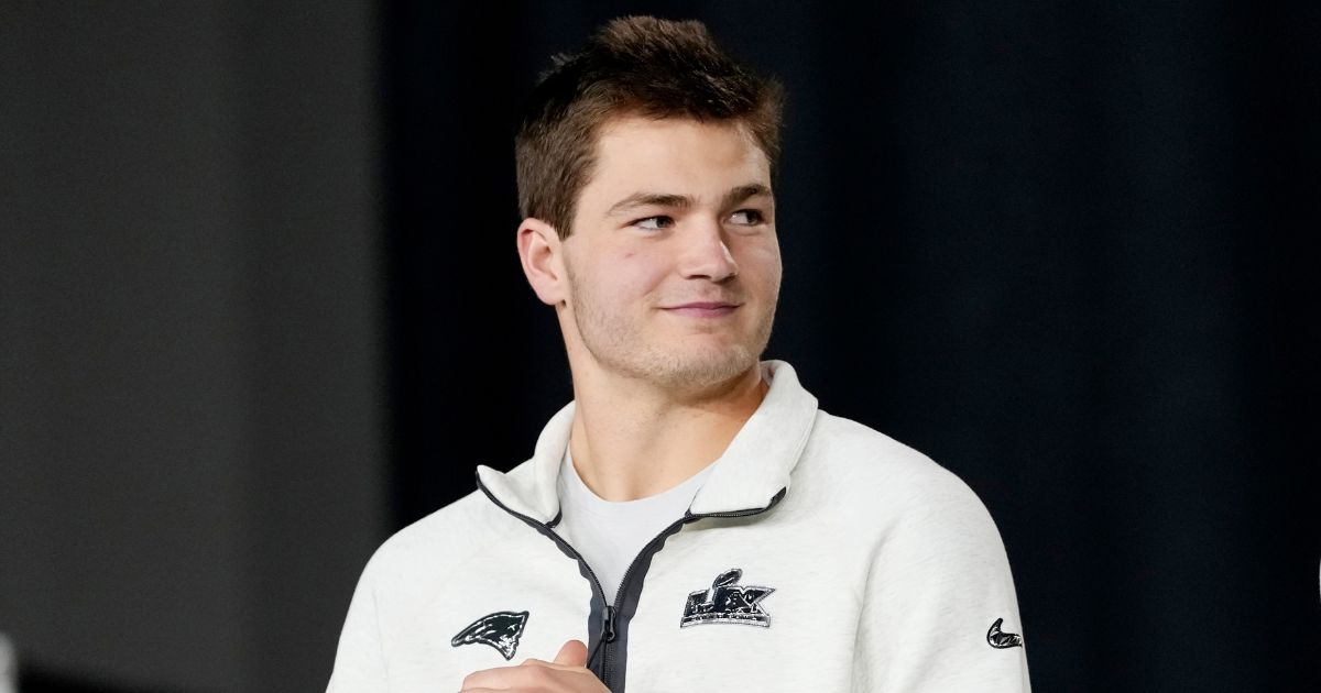 Patriots QB Drake Maye Quotes Bible at Super Bowl Media Day, Hopes to Lead Others to Jesus