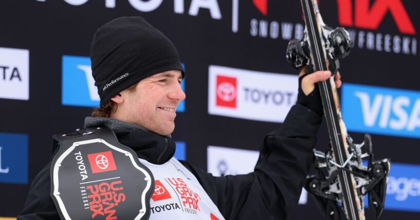 Hunter Hess of the United States reacts after placing Second in the Men's Freeski Halfpipe Final during the Toyota US Grand Prix 2025 at Copper Mountain on Dec. 20, 2025, in Copper Mountain, Colorado.