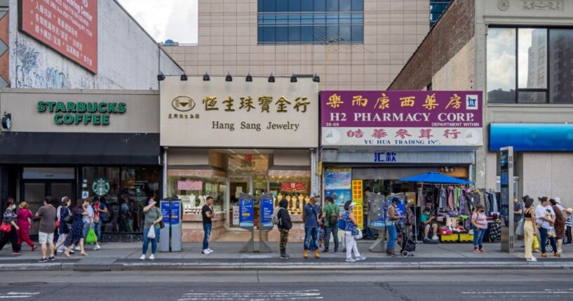 Main Street in Flushing, Queens, New York, on July 2, 2022.