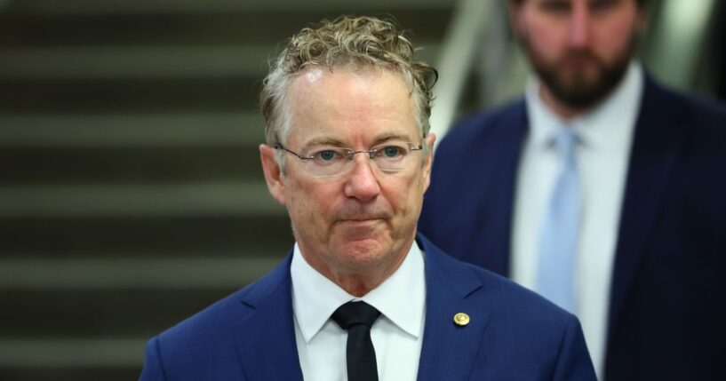 Sen. Rand Paul walks through the basement of the U.S. Capitol on Feb. 10, 2026, in Washington, D.C.