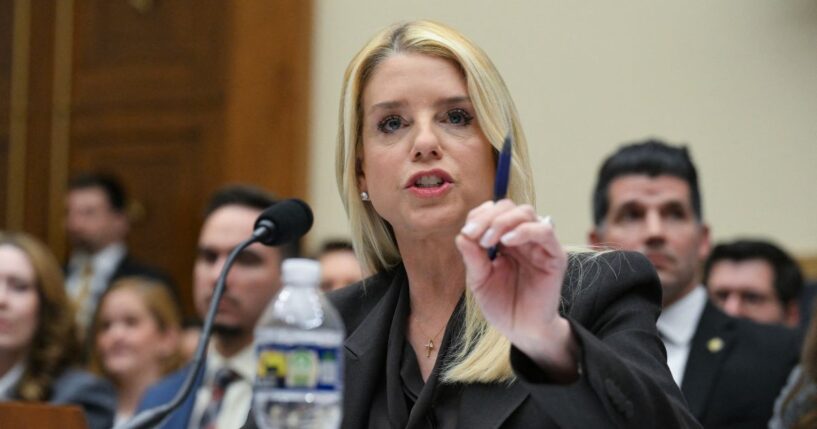 Attorney General Pam Bondi testifies before a House Judiciary Committee hearing on "Oversight of the Department of Justice" on Capitol Hill in Washington, D.C., on Feb. 11, 2026.