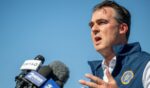 Oklahoma Gov. Kevin Stitt updates the media on a deadly tornado that ripped through this small town Monday night, on May 7, 2024, in Barnsdall, Oklahoma.