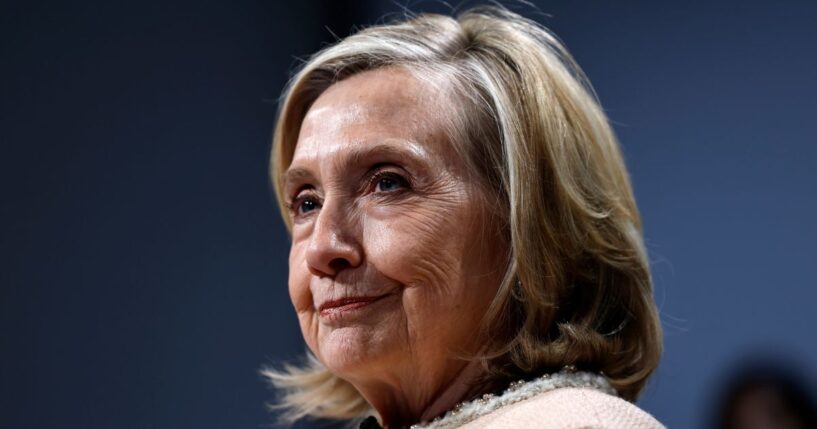 Hillary Clinton moderates the panel talk "Girls Just Want to Have Fundamental Rights: Fighting the Global Pushback" at the 62nd Munich Security Conference on Feb. 14, 2026, in Munich, Germany.