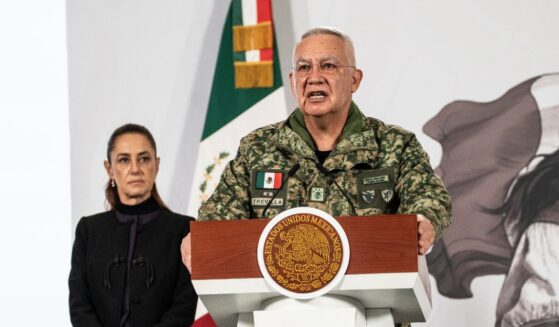 Mexican Secretary of National Defense, Ricardo Trevilla Trejo, speaks during the daily morning briefing at Palacio Nacional on Feb. 23, 2026, in Mexico City, Mexico.