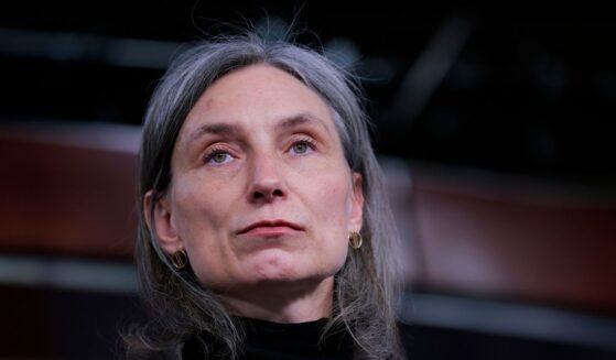 Rep. Maxine Dexter listens to other members of the CPC at a news conference at the U.S. Capitol on Jan. 13, 2026, in Washington, D.C.
