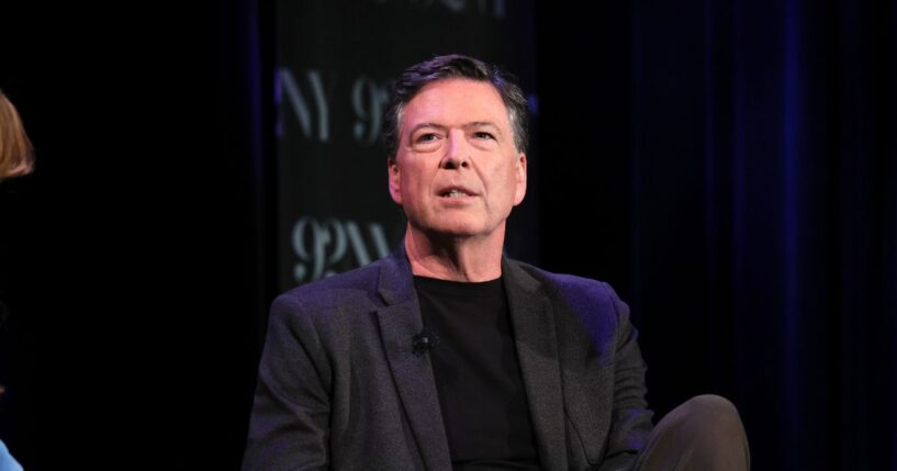 James Comey speaks onstage during Former FBI Director James Comey In Conversation With MSNBC's Nicolle Wallace at 92NY on May 30, 2023, in New York City.