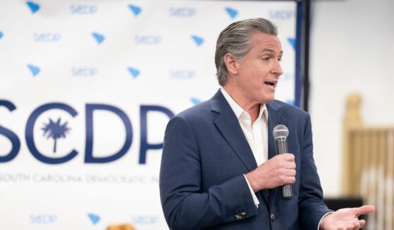 California Gov. Gavin Newsom speaks to a crowd during an event hosted by the South Carolina Democratic Party at the Carter-Sullivan American Legion on Feb. 23, 2026, in Manning, South Carolina.